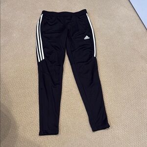 Adidas Black and White Track Pants with Slim Fit